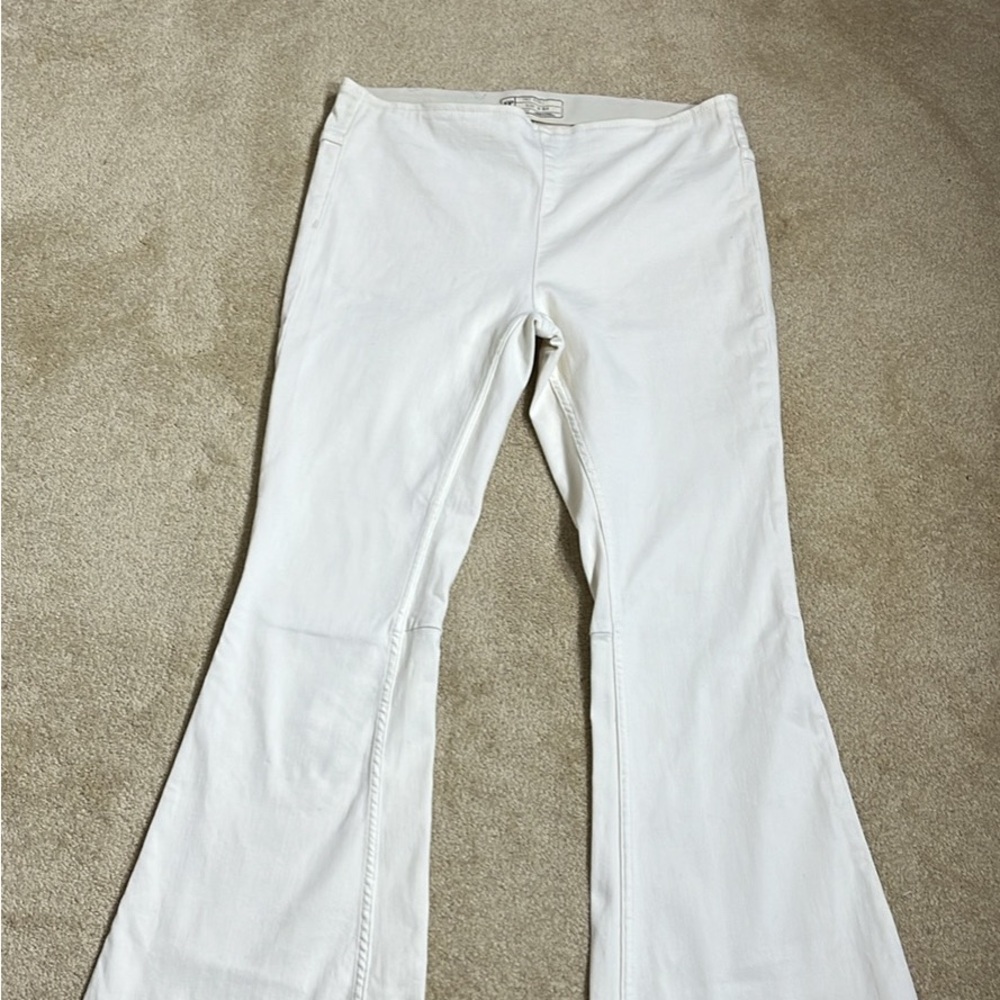 Free People White Flared Pants